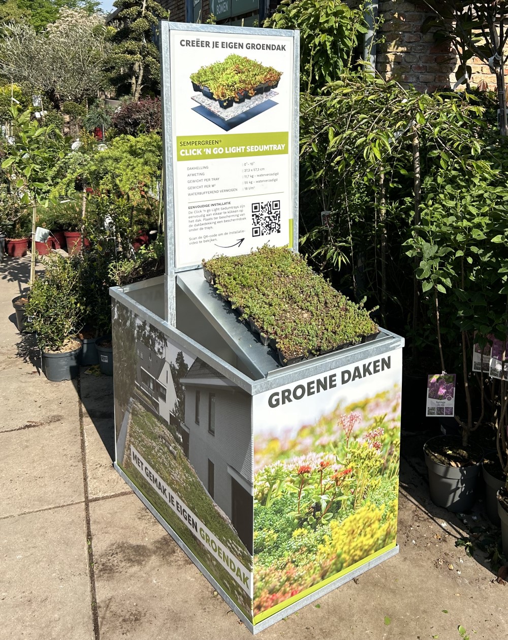 Sempergreen groendak-display